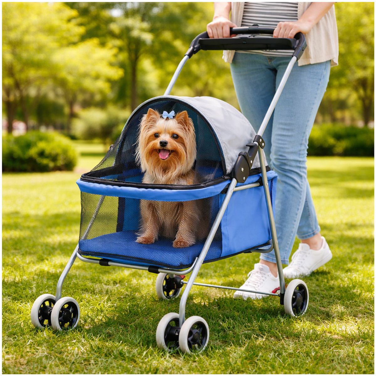 ONE PIXEL - Coche Para Mascotas Pequeñas Plegable Y Portatil Paseador De Mascotas