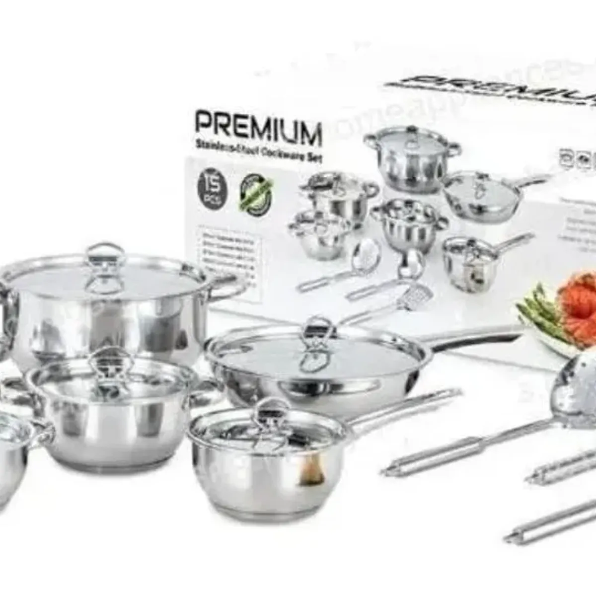 RENAHOUSE - Juego Ollas Renahouse 15 Pzs Acero Inoxidable