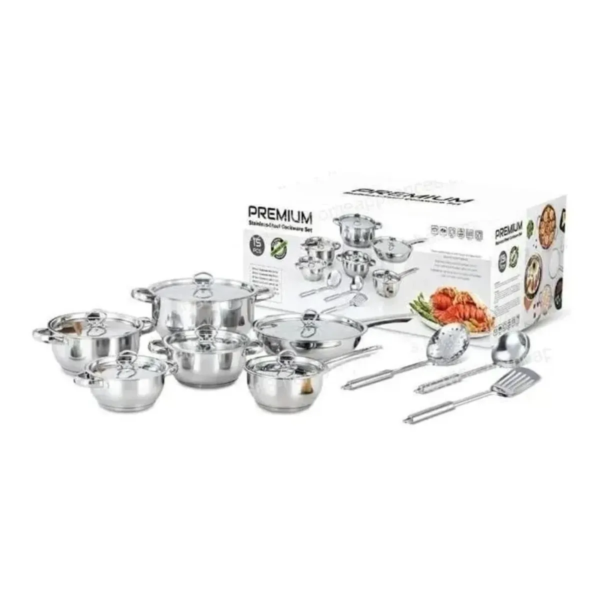 RENAHOUSE - Juego Ollas Renahouse 15 Pzs Acero Inoxidable