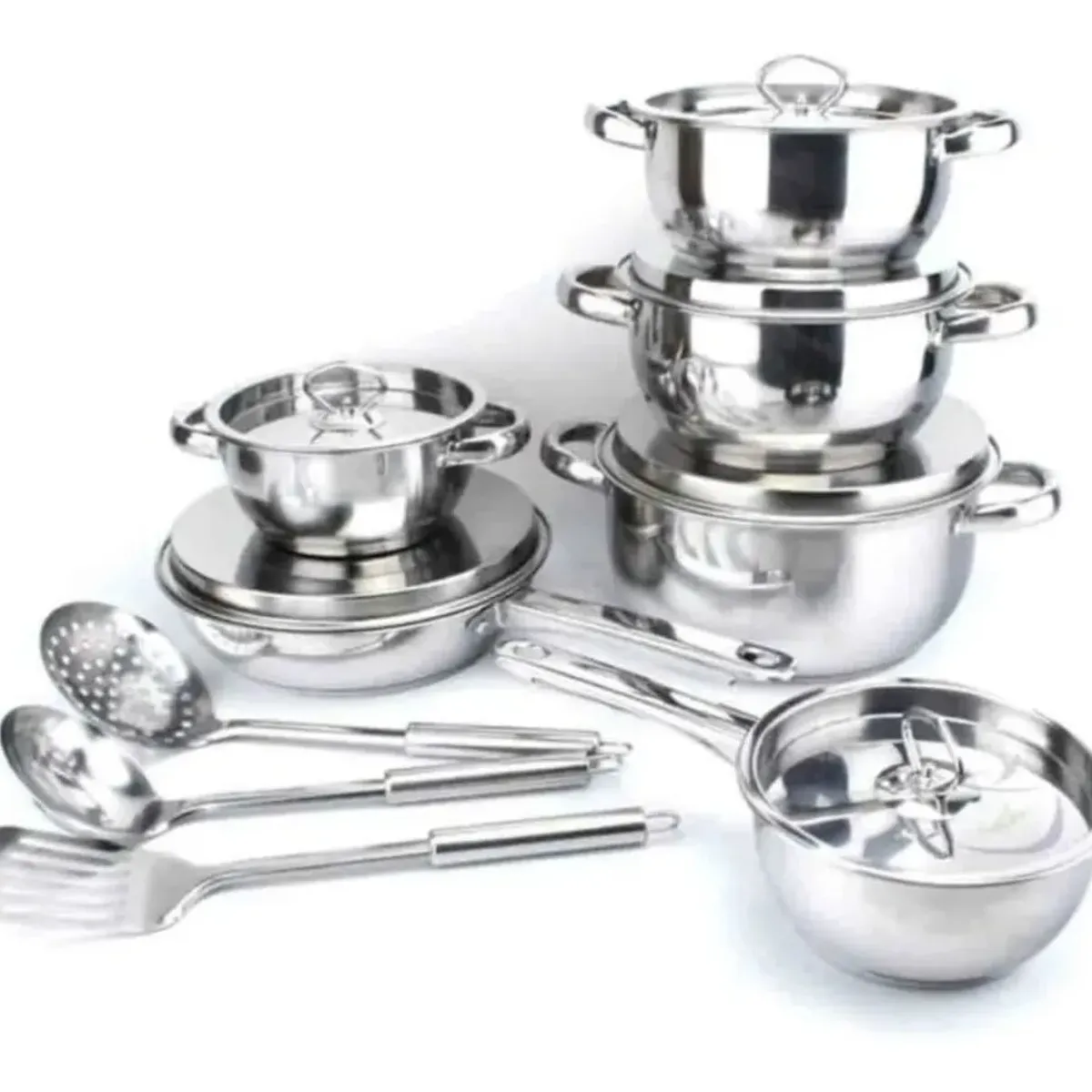 RENAHOUSE - Juego Ollas Renahouse 15 Pzs Acero Inoxidable