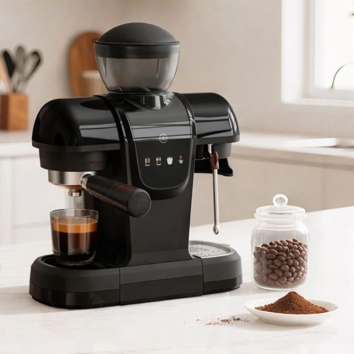 RENAHOUSE - Cafetera Espresso Automática con Molinillo 20 bar