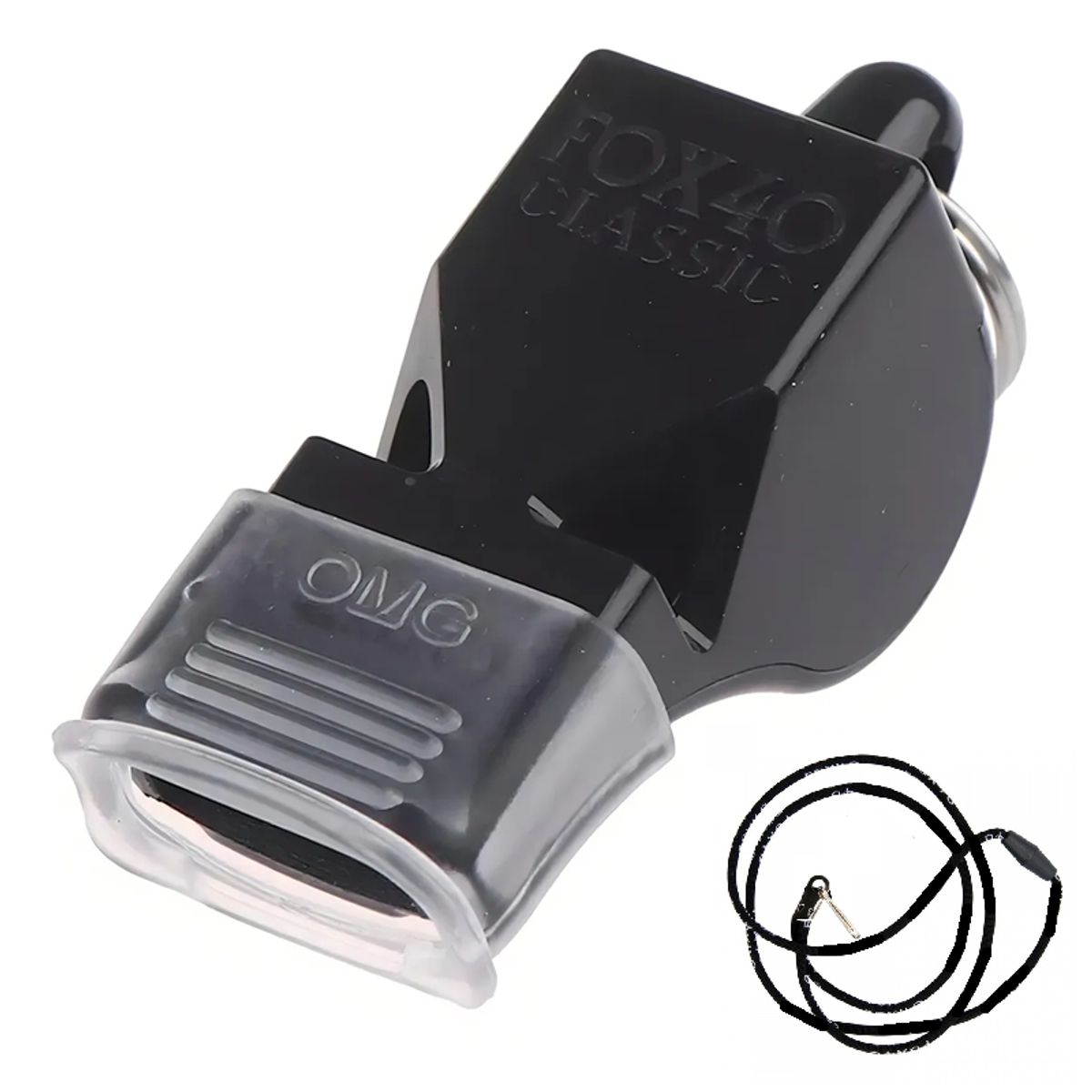 FOX - SILBATO PITO ARBITRO SEGURIDAD 120 dB NEGRO FOX 40 BOQUILLA SILICONA