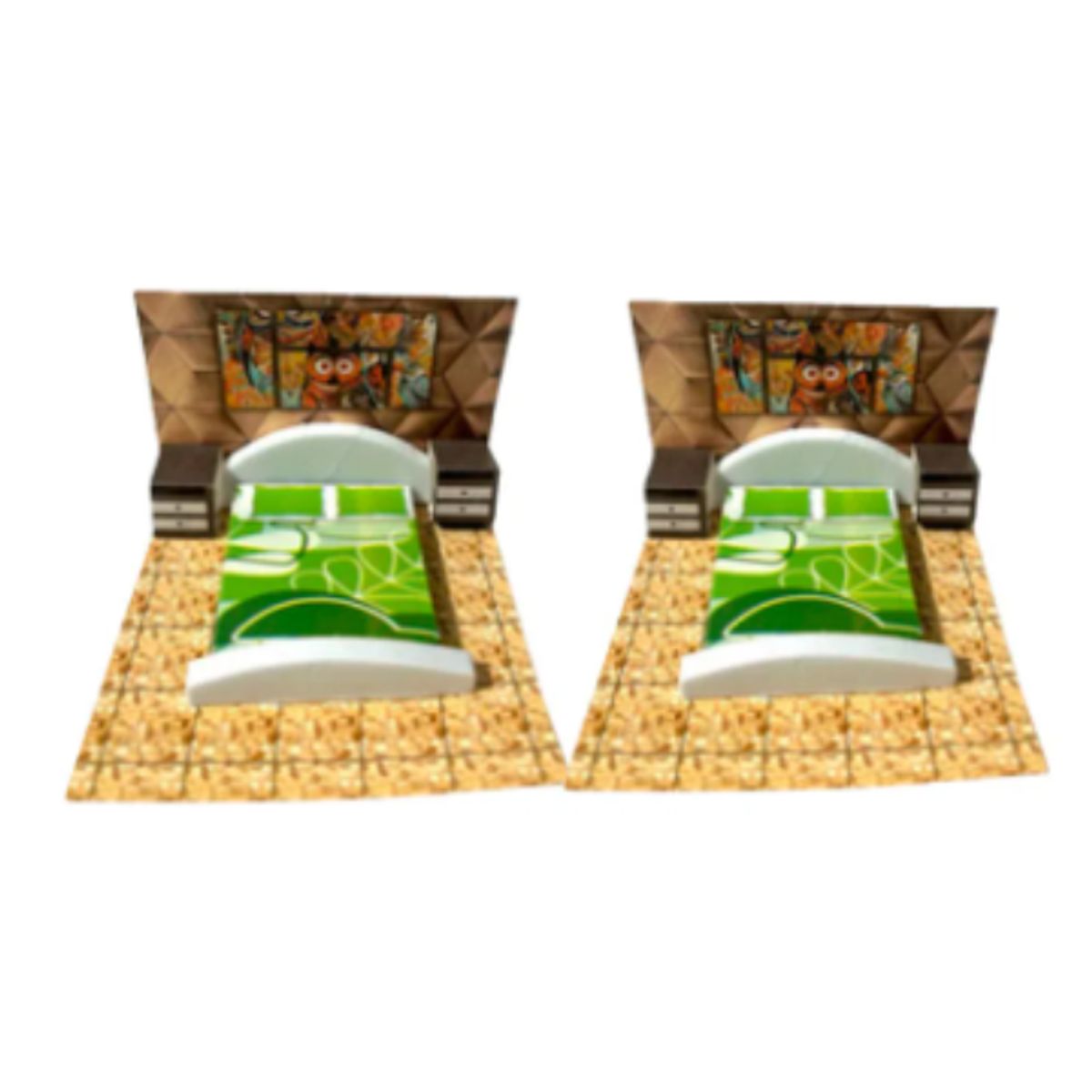 GENERICO - Figura Maqueta CAMA HABITACION 7X4X3CM de CARTON por 6 Und