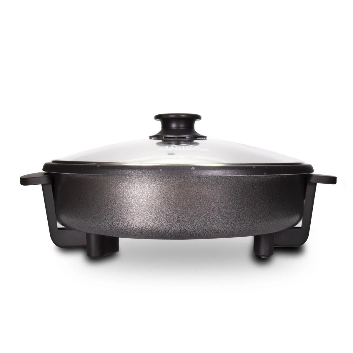 HOME ELEMENTS - Sarten Electrico Redondo 30 cm - Negro Antiadherente Stone HOME ELEMENTS