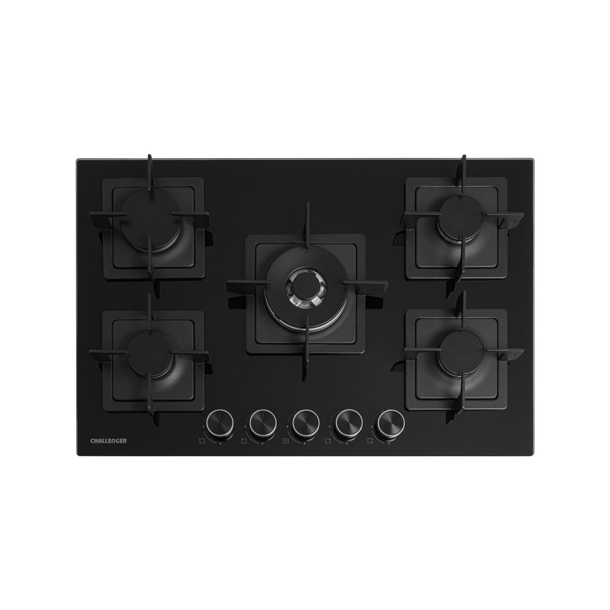 CHALLENGER - Estufa empotrar Gas Natural LED AURA Cristal 5 Puestos 76cm