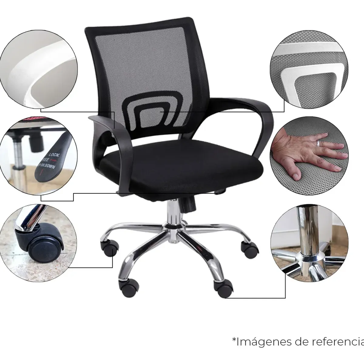 STAY ELIT - Silla De Oficina Ergonómica Graduable Color Negro_.