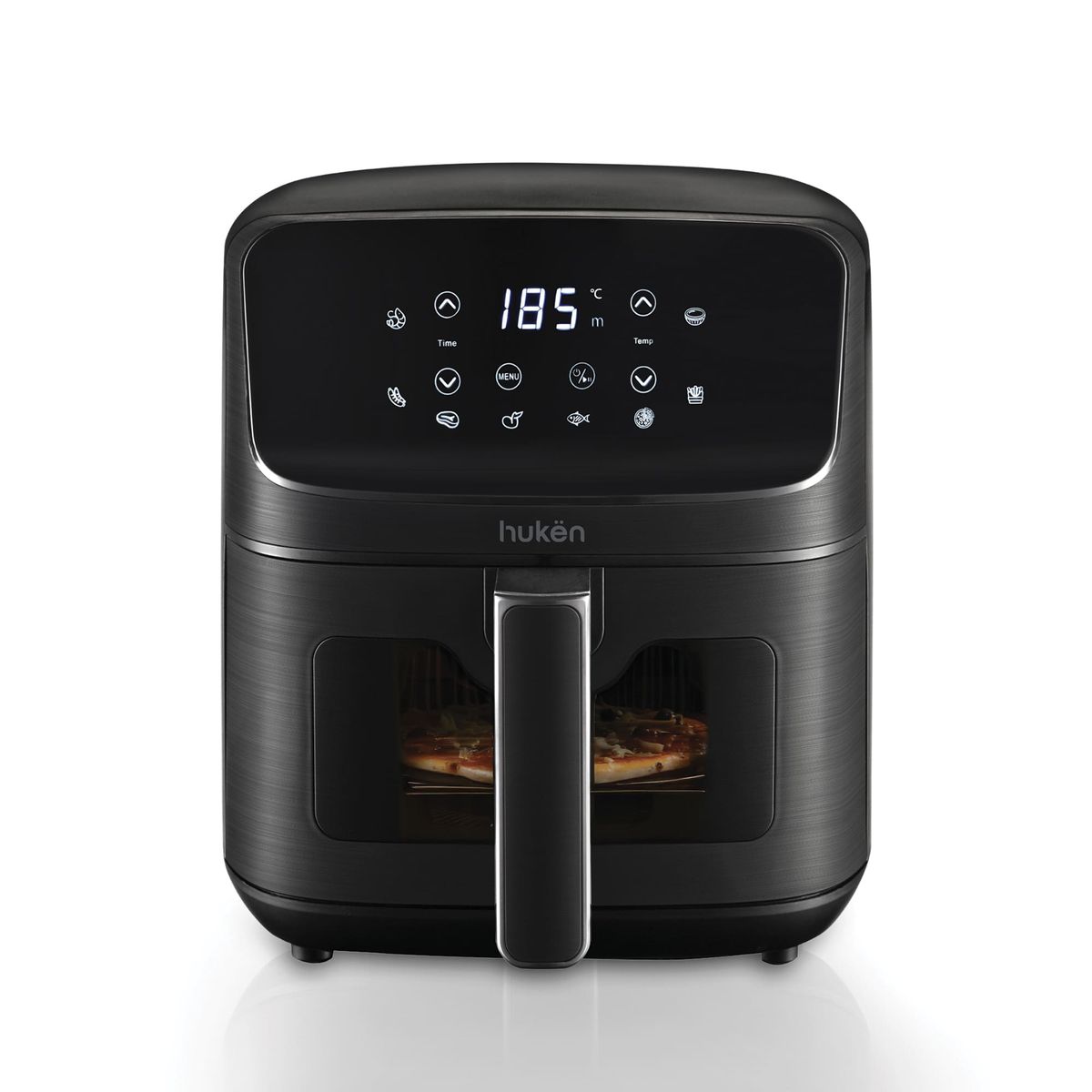 HUKEN - Freidora De Aire Light View 4.5 L Ventana con Luz Interna Negro Hukën