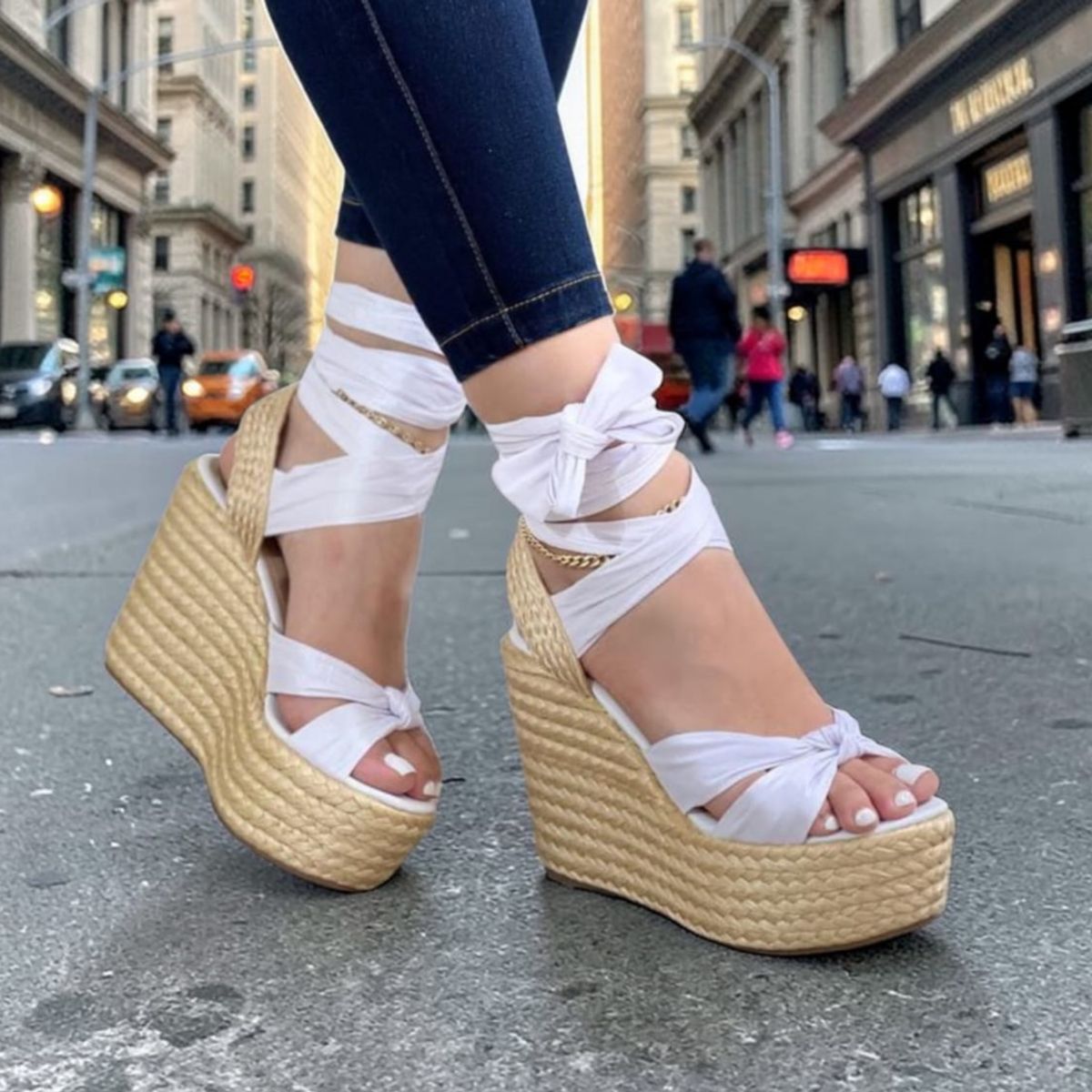 EVEGONZ - Sandalia de Mujer con Plataforma 7 1/2 en Yute