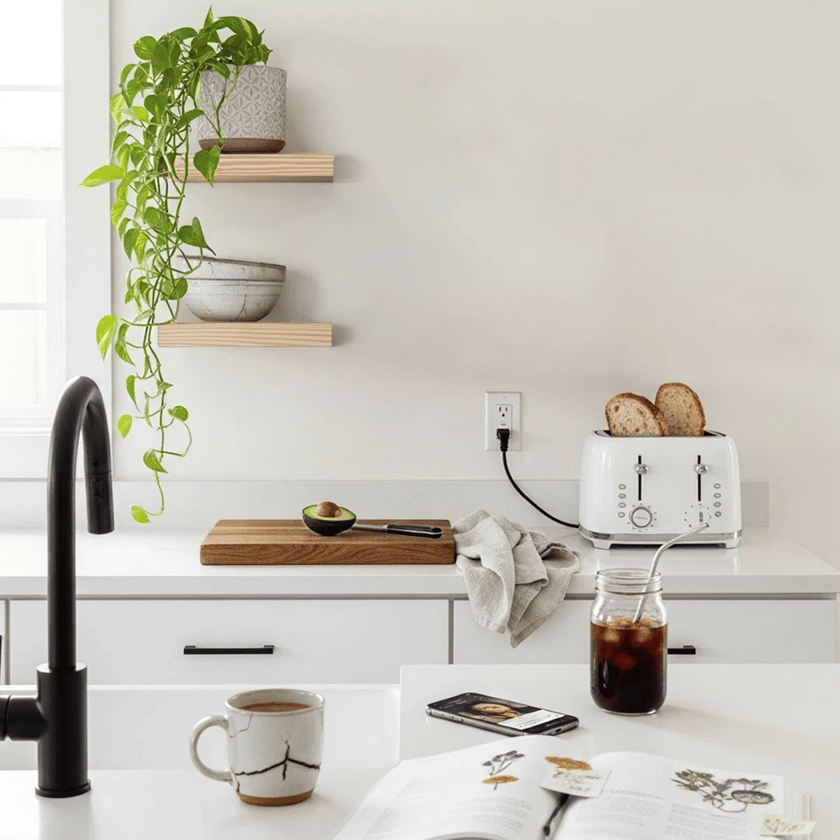 GENERICO - Repisas Flotantes de Pared Set x2 Madera de Pino Natural 30 cm Estantes Decorativos minimalistas