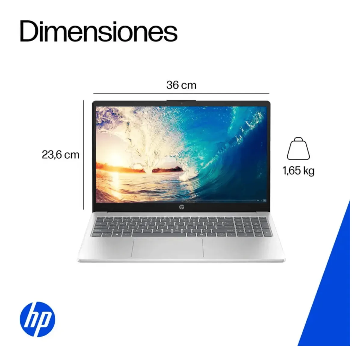 HP - PORTATIL HP 15-FD0130LA - INTEL CORE I3 1215U - 8GB DDR4 - 512GB SSD - 15,6"- WIN 11 PRO
