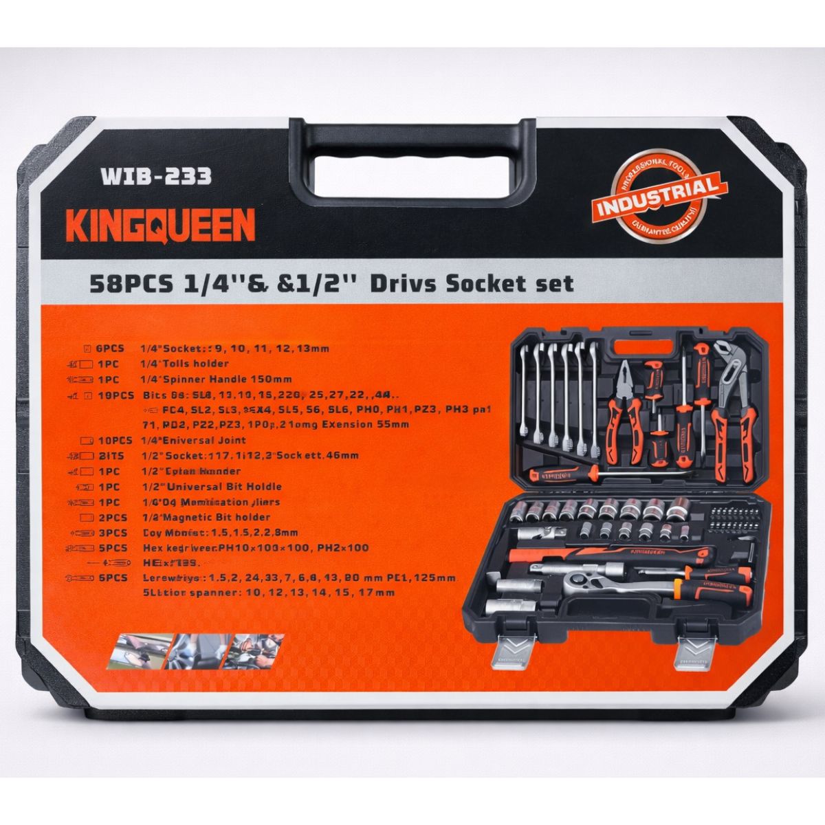 MQ PROFESIONAL - Kit Copas Mecánica Ratchet 58 Piezas
