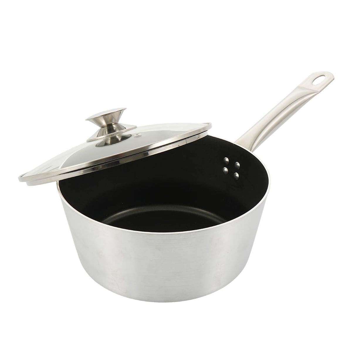 UNIVERSAL - PEROL 24 CM ANTIADHERENTE DE ALUMINIO DE ALTA PUREZA CON TAPA DE VIDRIO  24 cm Antiadherente de Aluminio Alta Pureza con Tapa de Vidrio