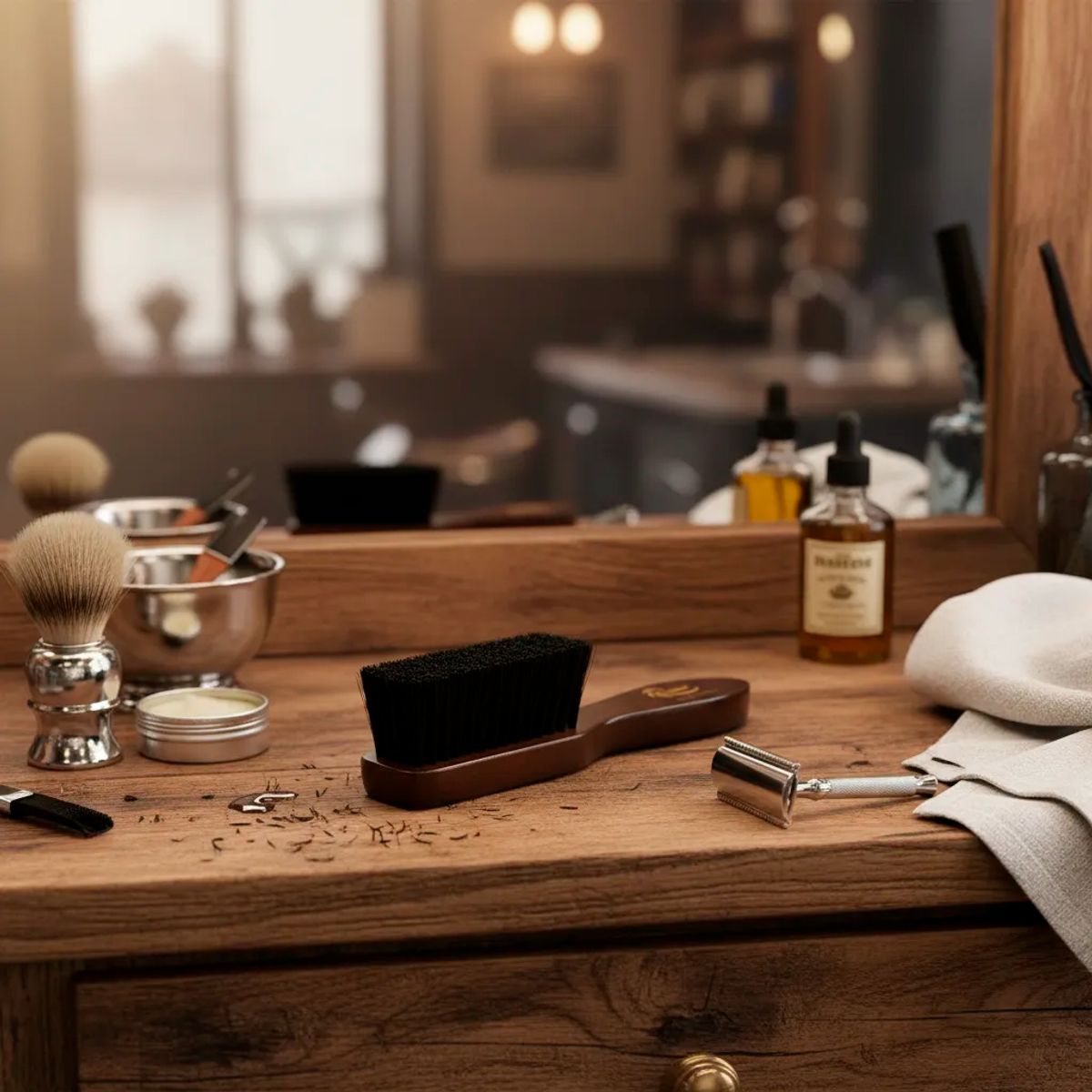TURBOX - Cepillo Barba Y Bigote Turbox Mister 4 Madera Natural