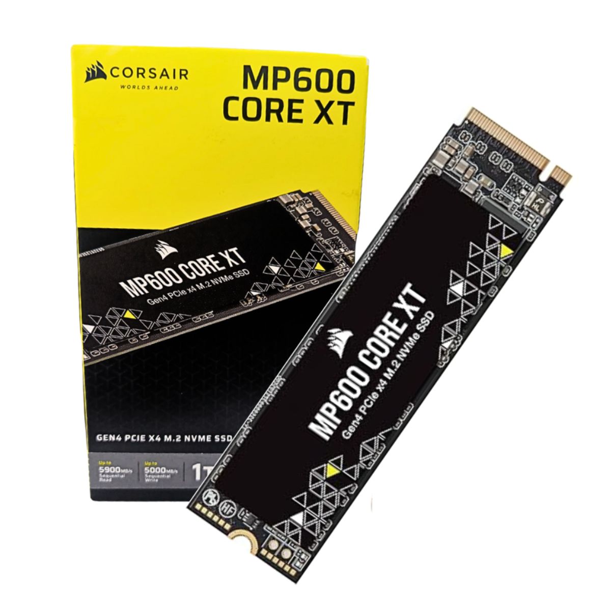 CORSAIR - SSD NVMe M.2 1TB Corsair MP600 Core XT Gen4 PCIe x4  Hasta 5900MBs  Alto Rendimiento