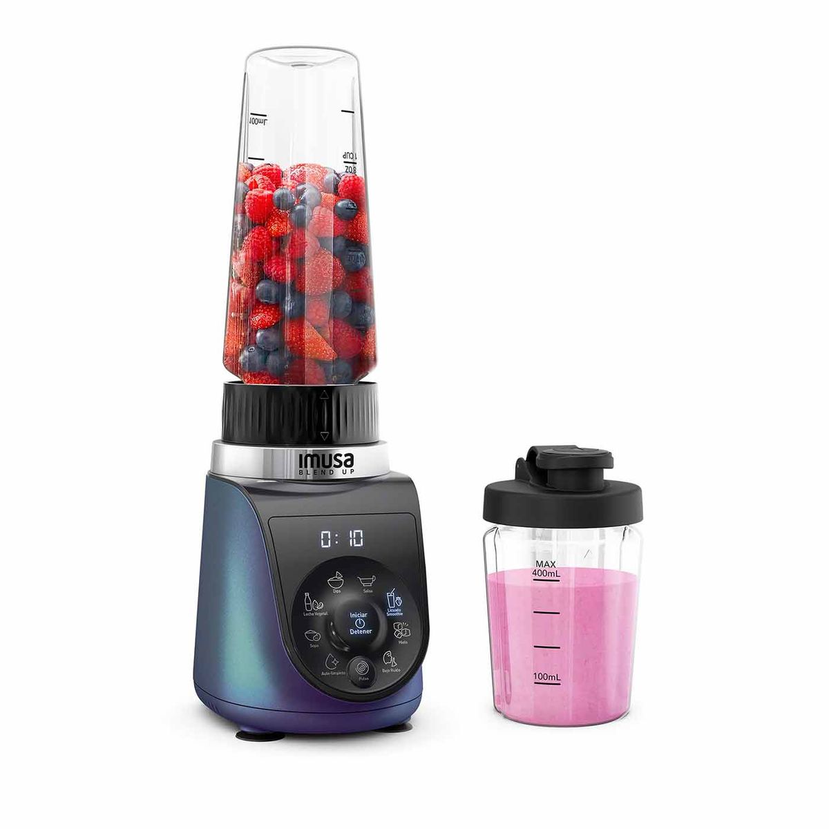 IMUSA - Licuadora Personal IMUSA Blend Up de 1000W con 8 Programas Automáticos