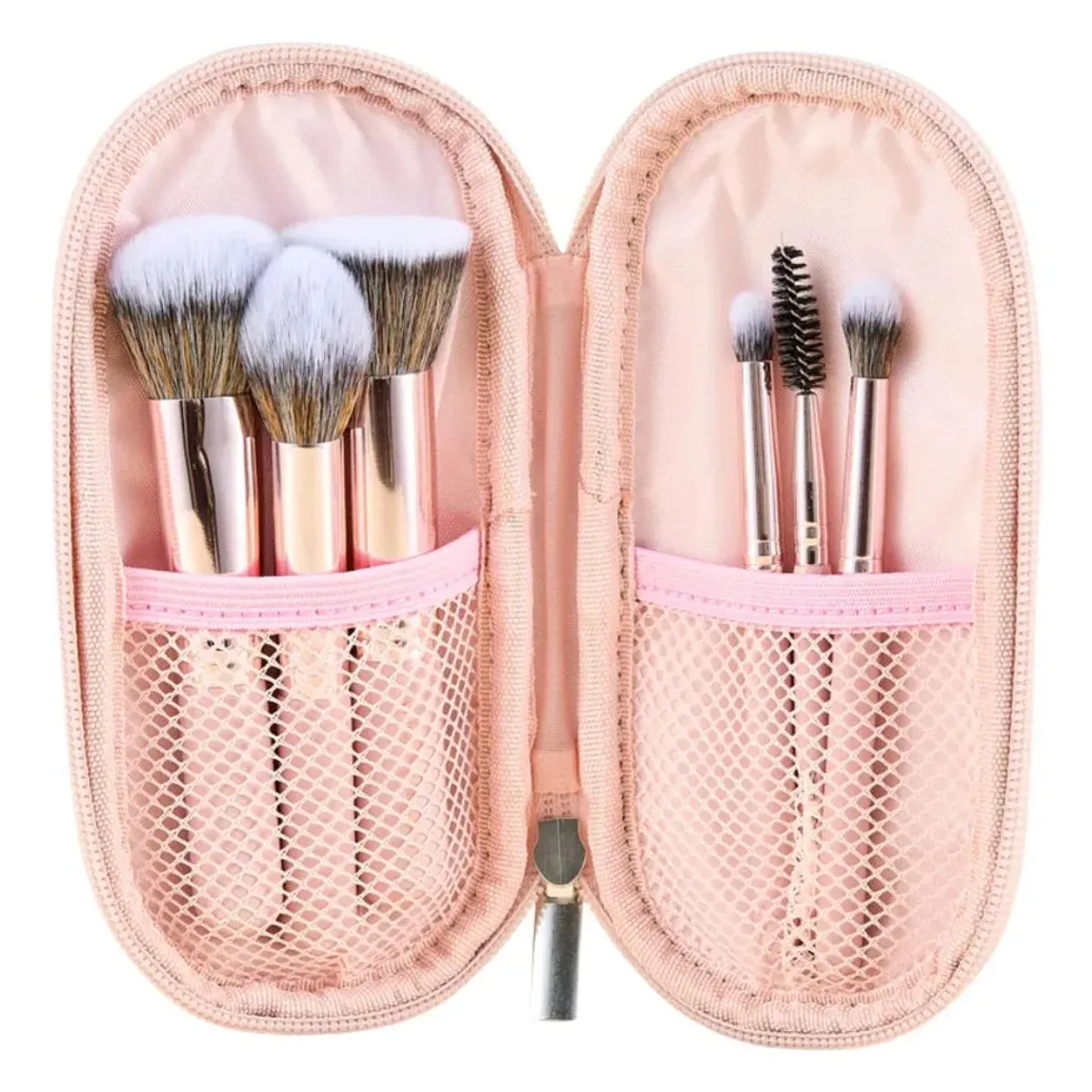 MONTOC MAKEUP - Kit De Brochas Pink Travel X6 Y Protector Solar Oil Control