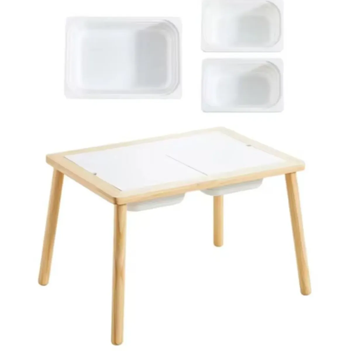 GENERICO - Mesa Infantil Sensorial Montessori Tres Cajones