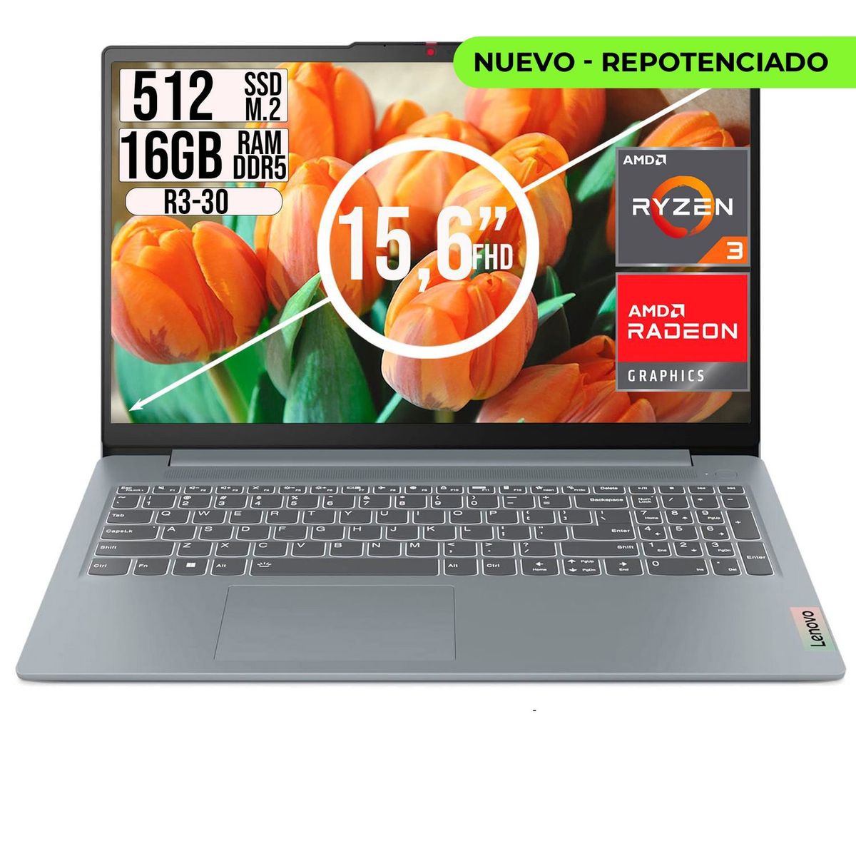 LENOVO - Laptop Lenovo IdeaPad Slim 3 Ryzen 3 16GB RAM 512GB SSD 15.6” FHD
