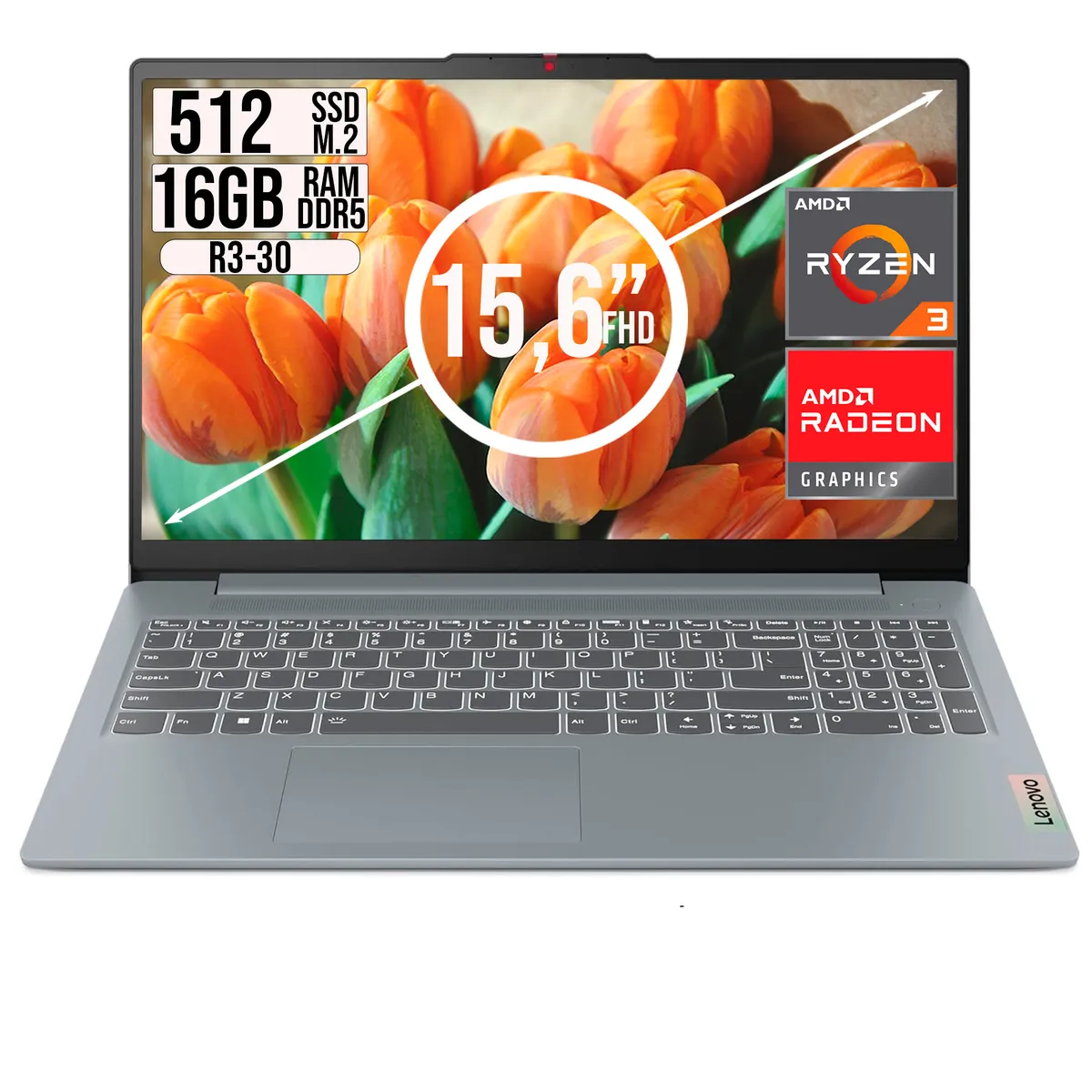 LENOVO - Laptop Lenovo IdeaPad Slim 3 Ryzen 3 16GB RAM 512GB SSD 15.6” FHD