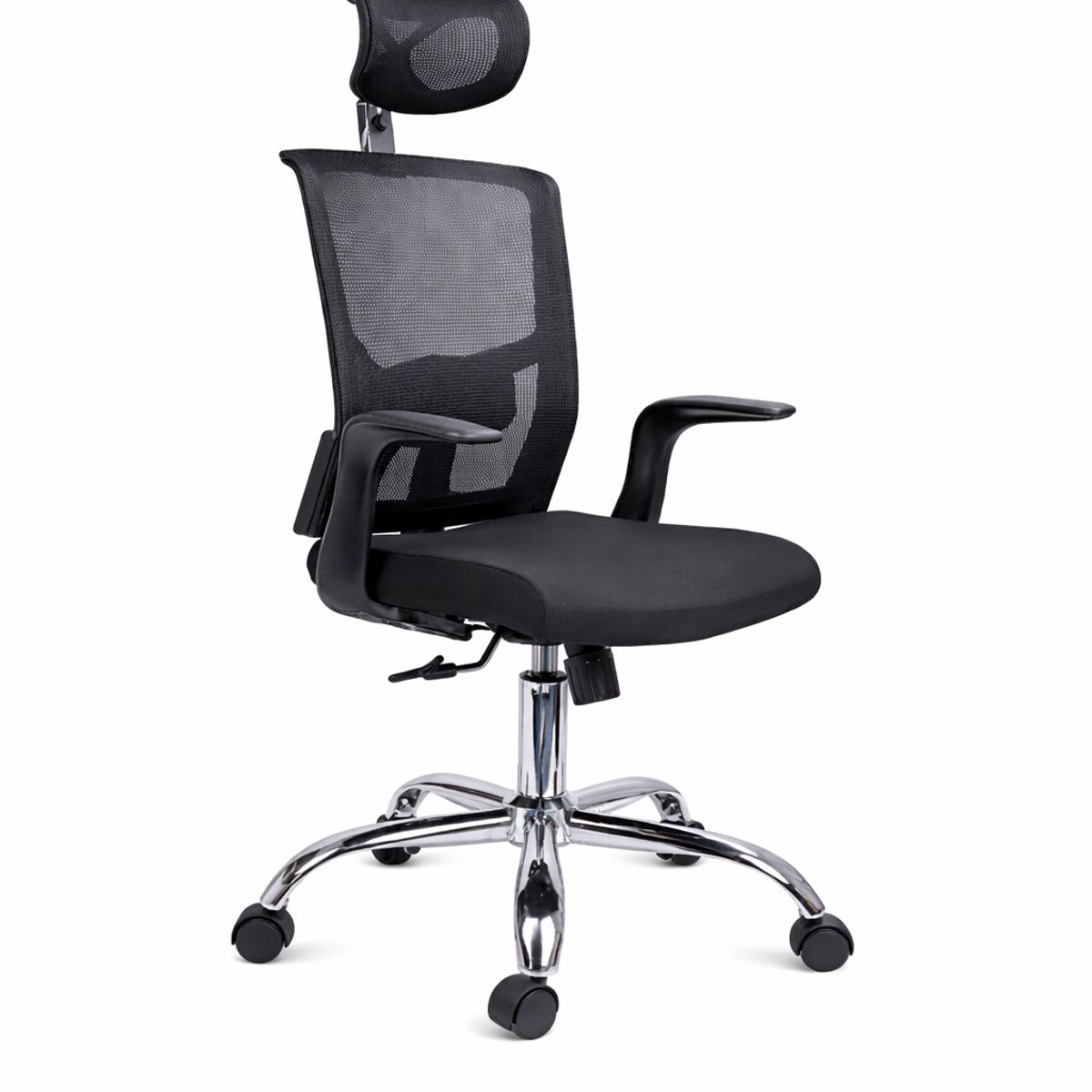 GENERICO - SILLA ESTELA BRAZO ALA FIJO BASE CROMO CON CABECERO BASCULANTE