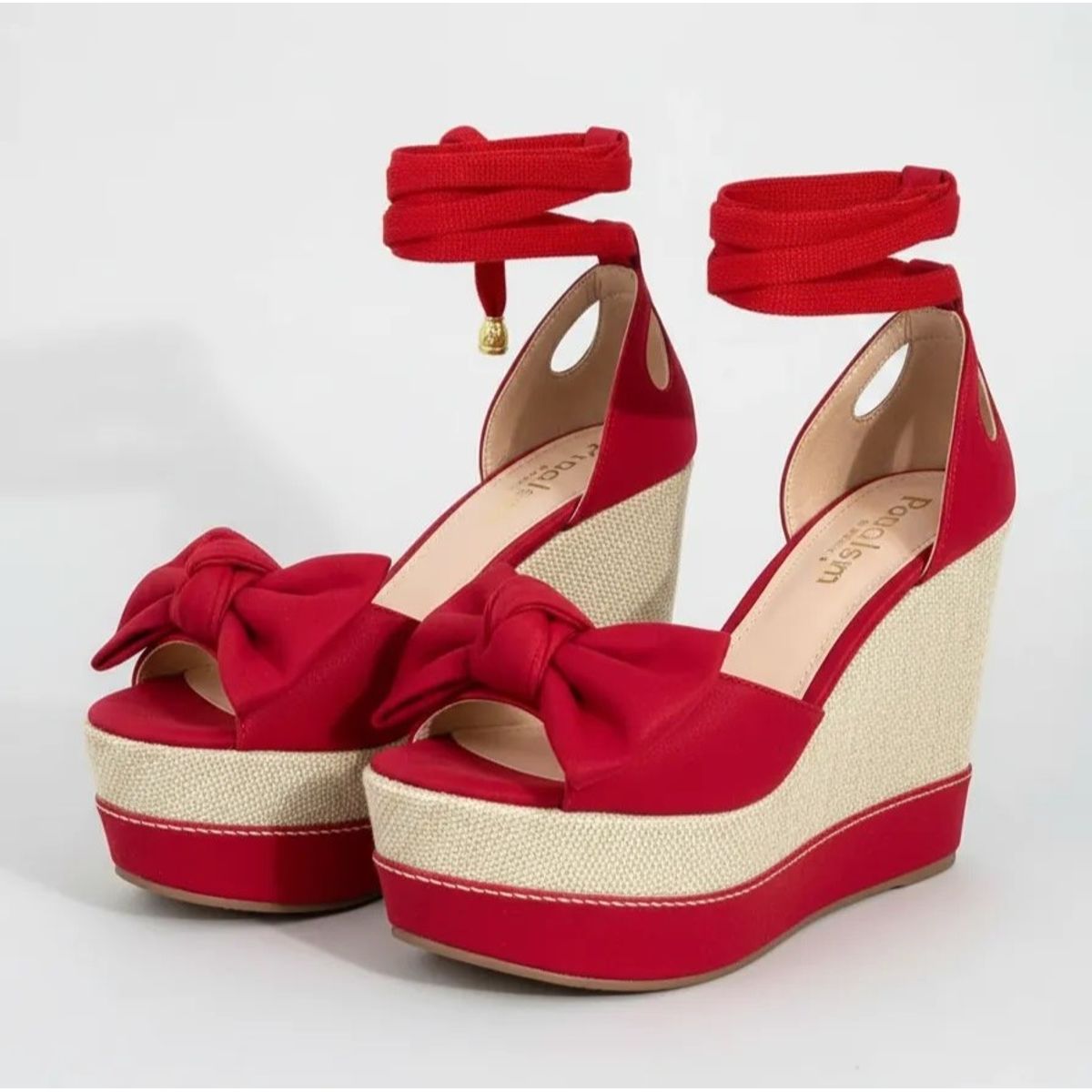 EVEGONZ - Sandalias de Mujer Zapatillas de Plataforma Romana Rojo