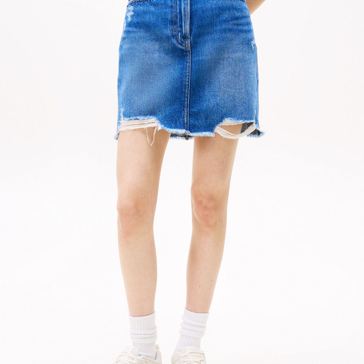 TOMMY HILFIGER - Minifalda azul denim Mom desgastada Tommy Jeans