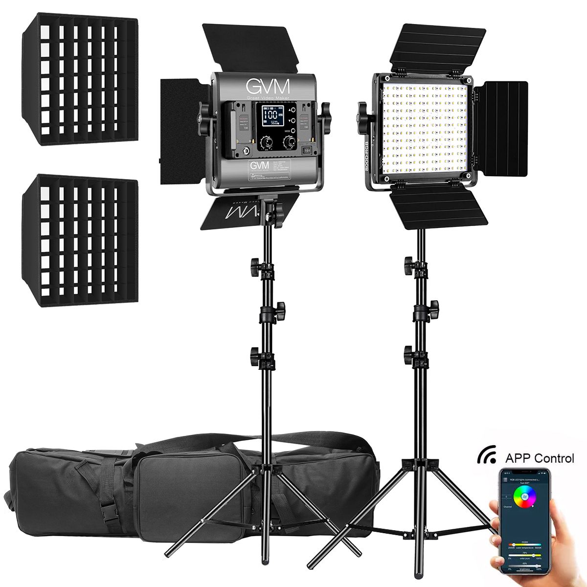 GENERICO - Kit Gvm 800d Rgb Luces Led Profesionales Iluminacion Estudio