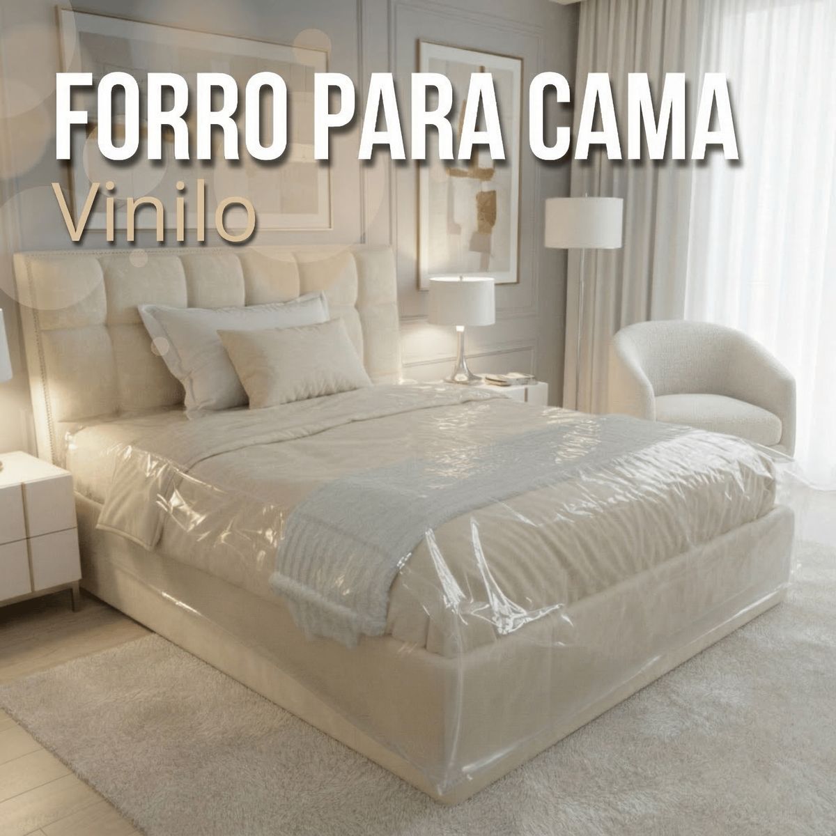 GENERICO - PROTECTOR DE CAMA SEMIDOBLE  EN VINILO PARA PERROS