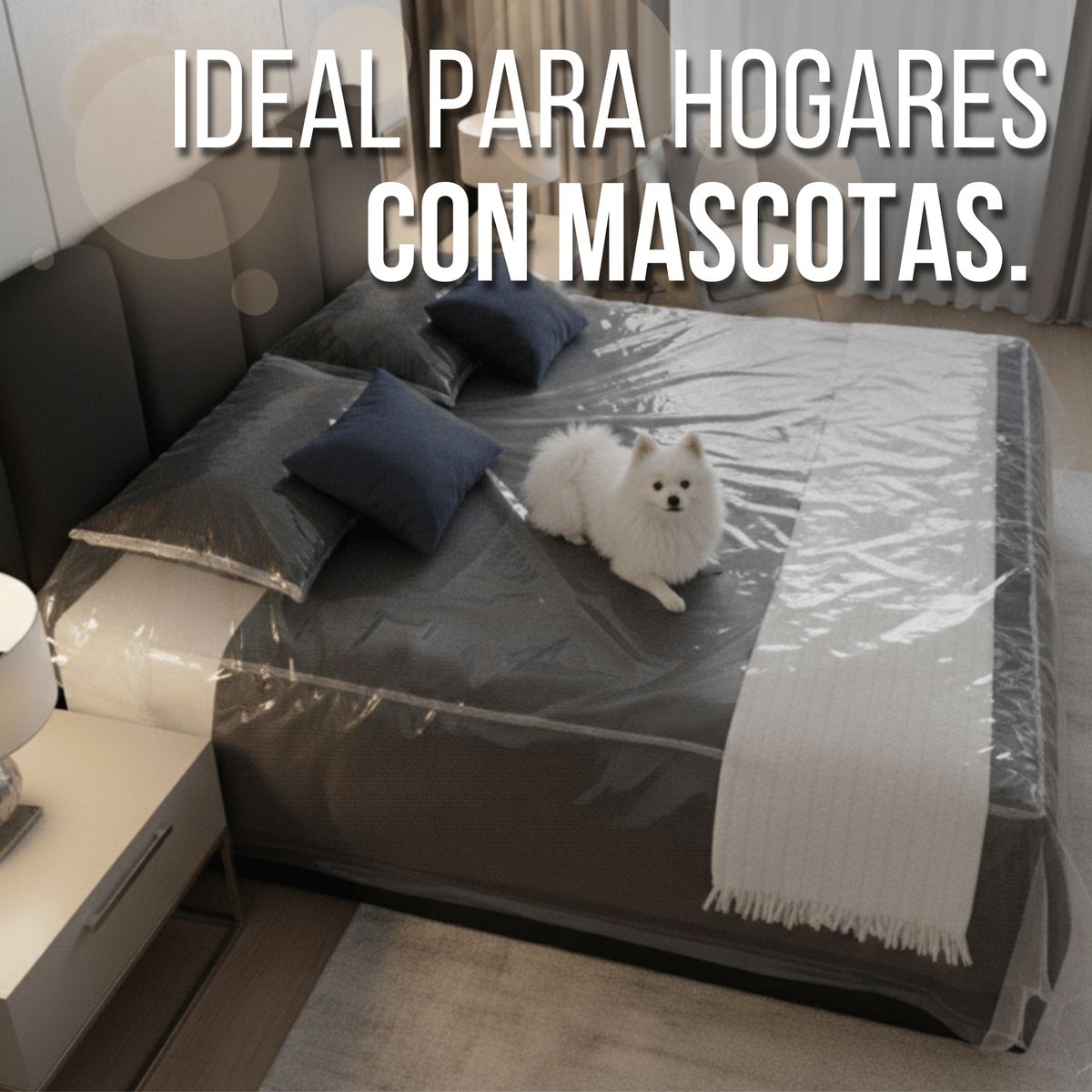 GENERICO - PROTECTOR DE CAMA SEMIDOBLE  EN VINILO PARA PERROS