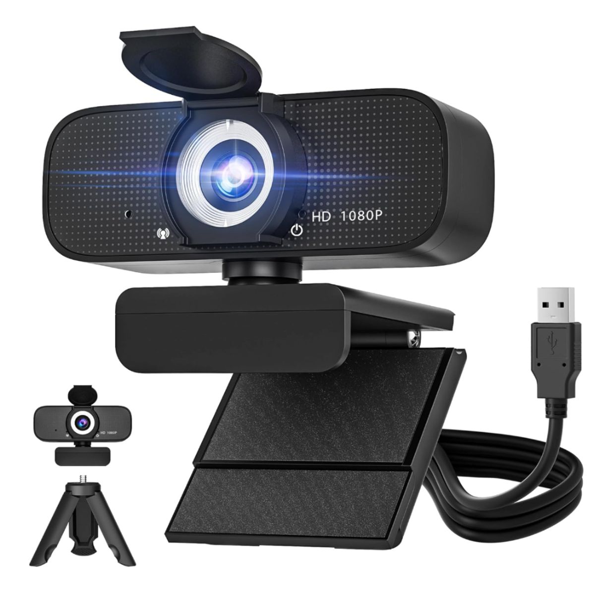 GENERICO - Cámara web HD 1080P para PC con enfoque automático y micrófono de cancelación de ruido