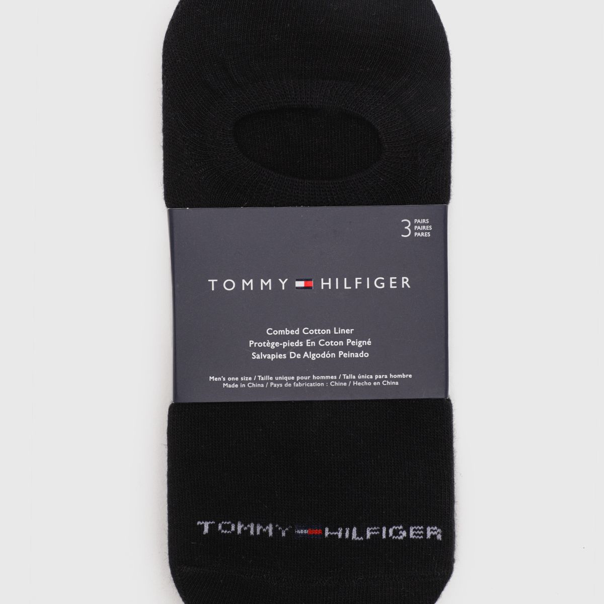 TOMMY HILFIGER - Pack negro de 3 calcetines invisibles Tommy Hilfiger