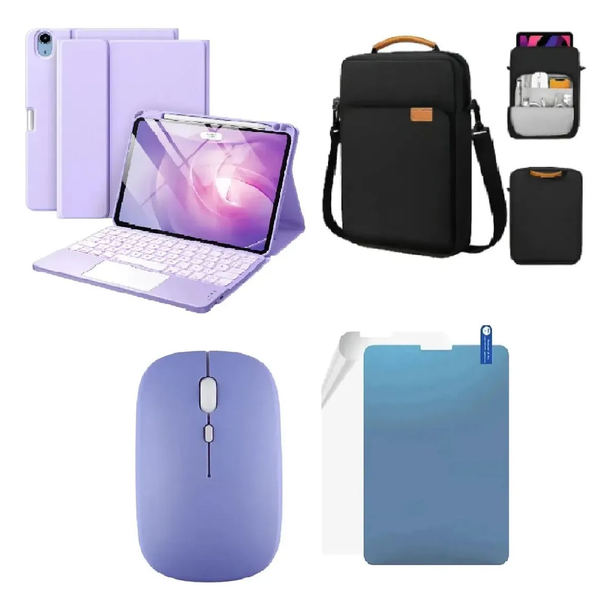 GENERICO - Estuche Teclado + Mouse + Bolso + Paper Like Para Tablet XIAOMI REDMI PAD SE 11