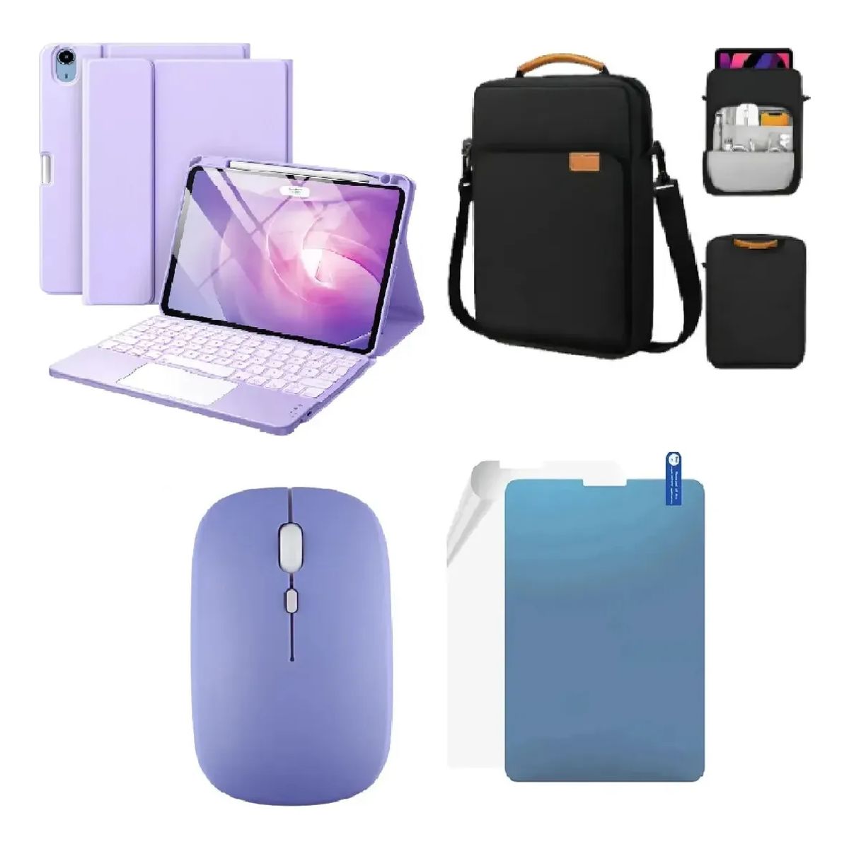 GENERICO - Estuche Teclado + Mouse + Bolso + Paper Like Para Tablet XIAOMI REDMI PAD SE 11