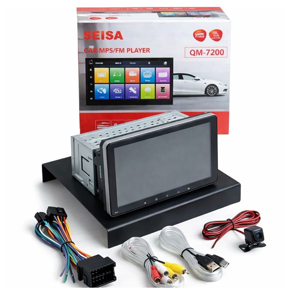 GENERICO - Radio Pantalla 7 Pulgadas para Carro MP5 Bluetooth CarPlay Android Auto Cámara Reversa QM-7002