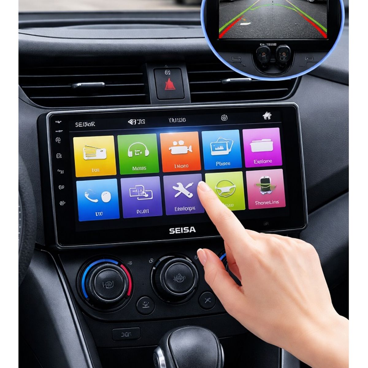 GENERICO - Radio Carro Android Reproductor MP5 Bluetooth de Doble Chip 9 Pulgadas (Sistema Sunplus con CarPlay)