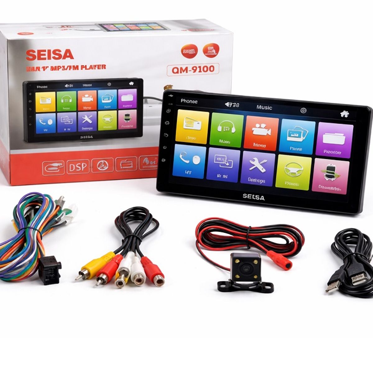 GENERICO - Radio Carro Android Reproductor MP5 Bluetooth de Doble Chip 9 Pulgadas (Sistema Sunplus con CarPlay)