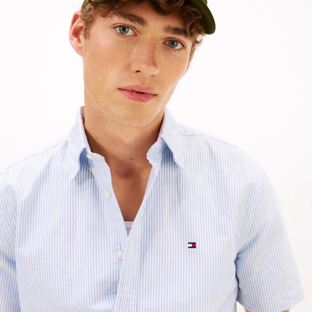TOMMY HILFIGER - Camisa azul heritage oxford con diseño de rayas Tommy Hilfiger