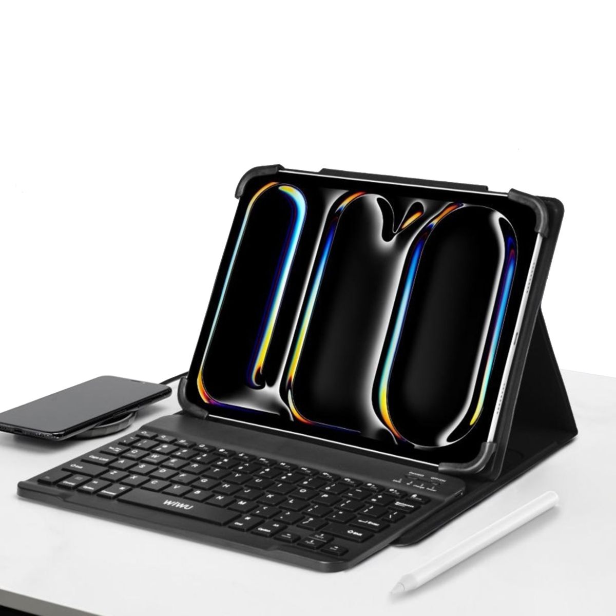 WIWU - Funda Case y Teclado Compatible para Tablet iPad/Android desde 9 a 11 Pulgadas Universal  Negro