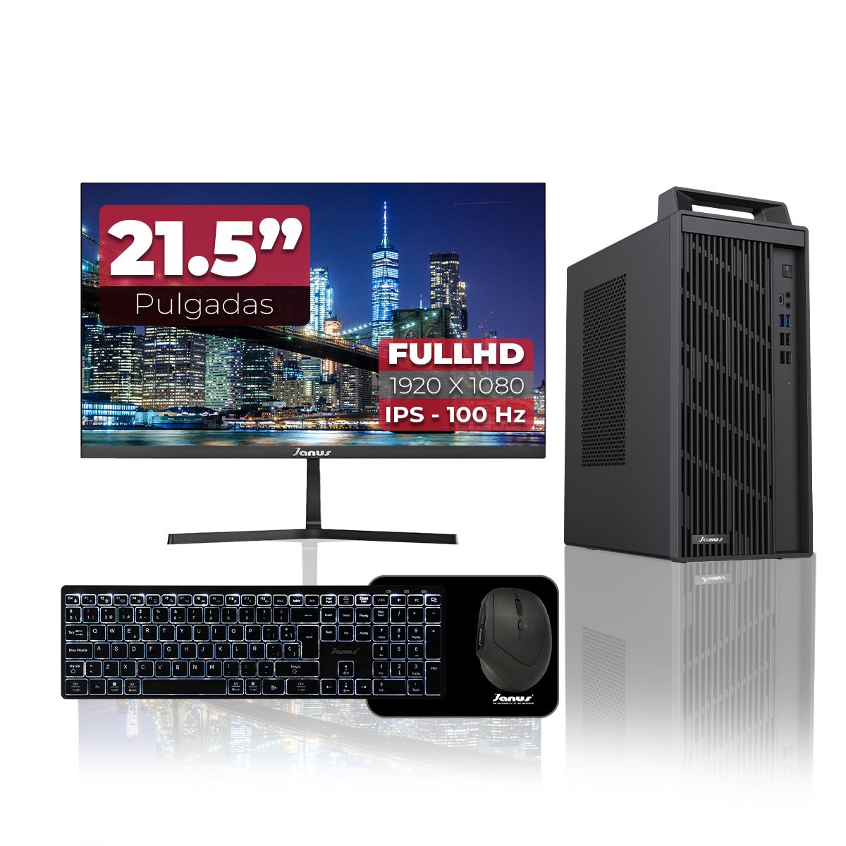 JANUS - Computador Intel Core I5 12400 / SSD 512GB / DDR4 16GB / Monitor 22 100Hz