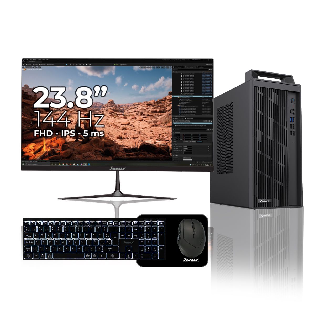 JANUS - Computador Intel Core I5 12400 / SSD 512GB / DDR4 16GB / Monitor 24 144Hz