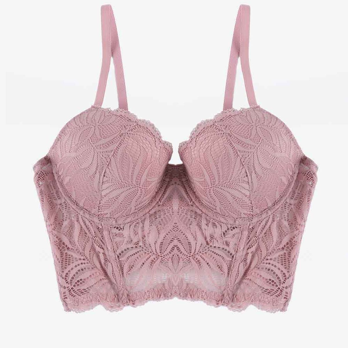 LILI PINK - Brasier tipo bustier con base inferior elaborada en encaje
