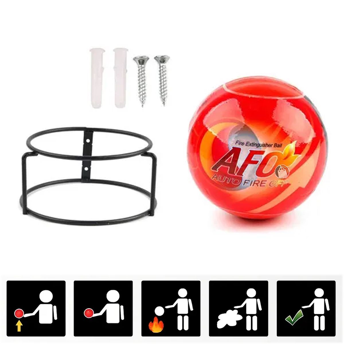 ZOCOCIO - Bola Esfera Portátil Auto Extintor Instantáneo Fuego Incendio Tradicional