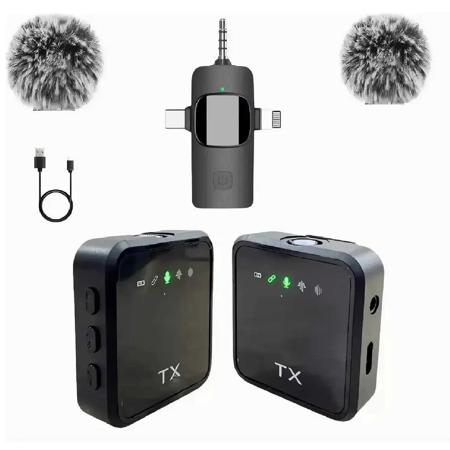 Microfono Corbatero F11-2 Receptor 3 En 1 Con Pelusa GENERICO | Falabella  Colombia