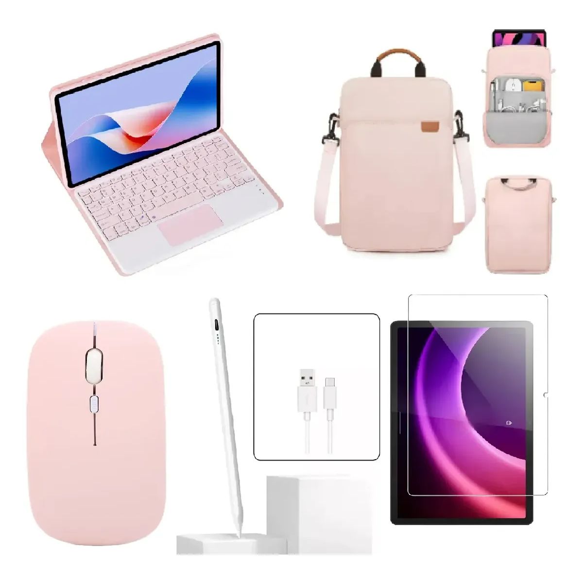 GENERICO - Estuche Teclado + Mouse + Bolso + Vidrio + Lapiz Para Tablet XIAOMI REDMI PAD PRO 12.1
