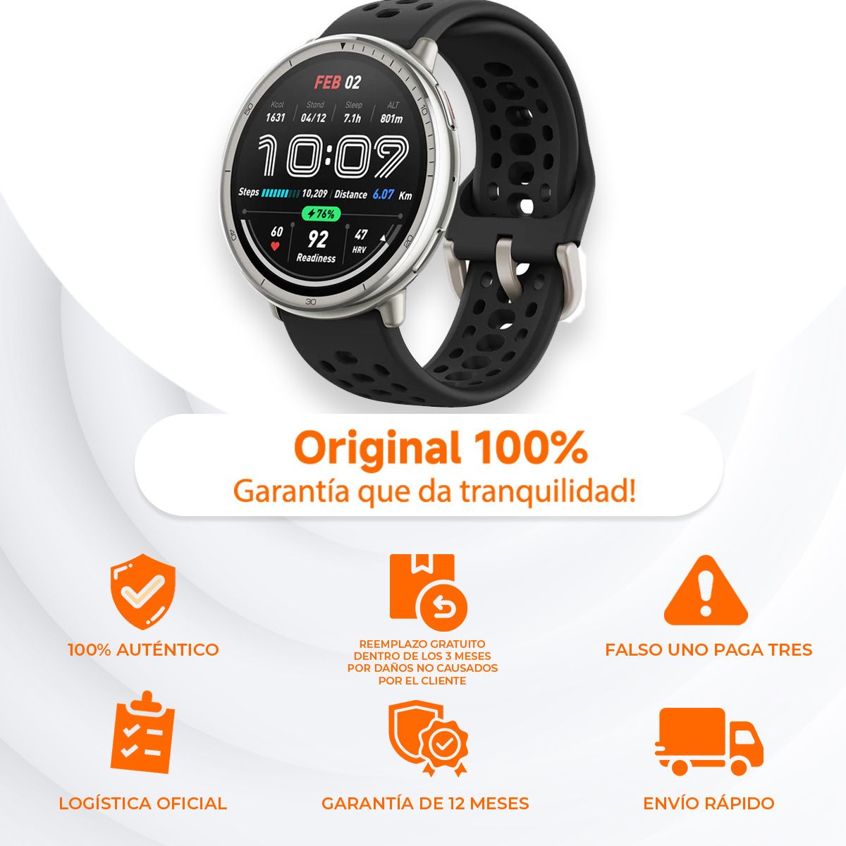 AMAZFIT - Reloj Inteligente Amazfit Active 2 Negro