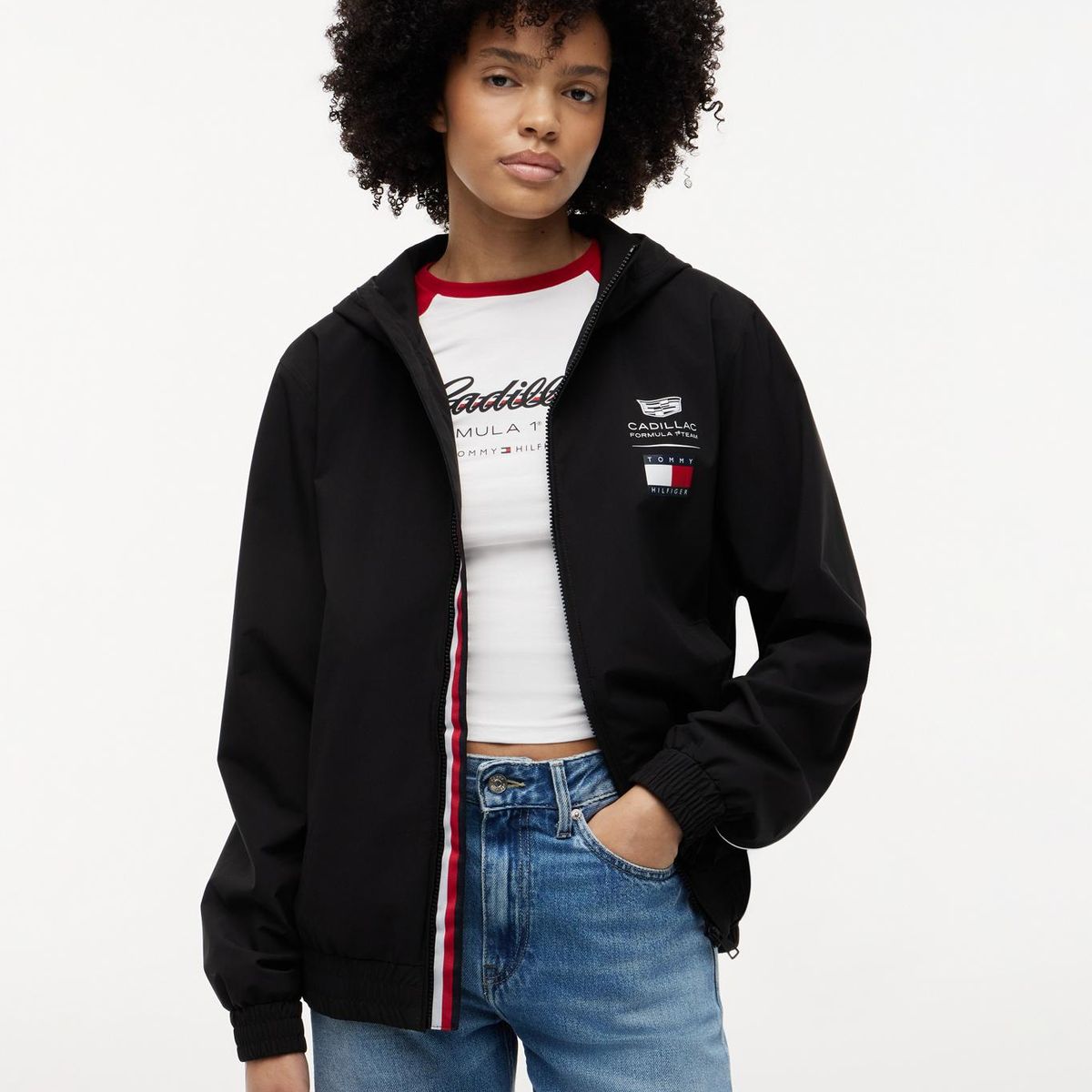 TOMMY HILFIGER - Cortavientos negro TH x Cadillac Formula 1® Team con capota Tommy Hilfiger