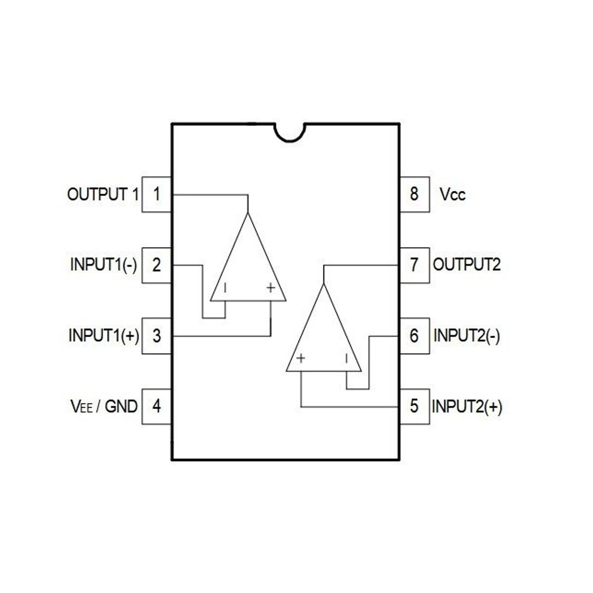 GENERICO - Amplificador Operacional LM358 DIP-8 Paquete x 4 Unidades