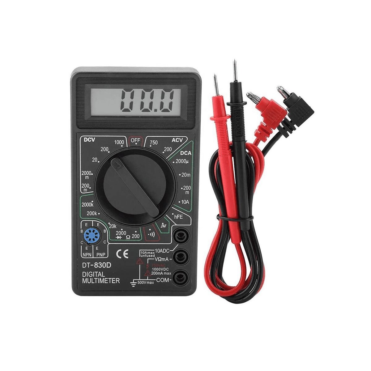 GENERICO - Mini Multímetro Digital DT-830D Portátil con Medición de Voltaje, Corriente y Resistencia