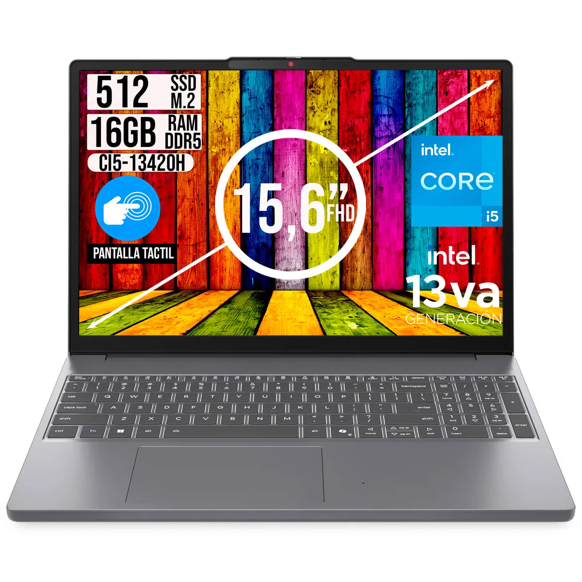 Lenovo - Portatil Lenovo IdeaPad Slim 3 Intel Core I5-13420h Ssd 512gb Ram 16gb 15.3"  Touch