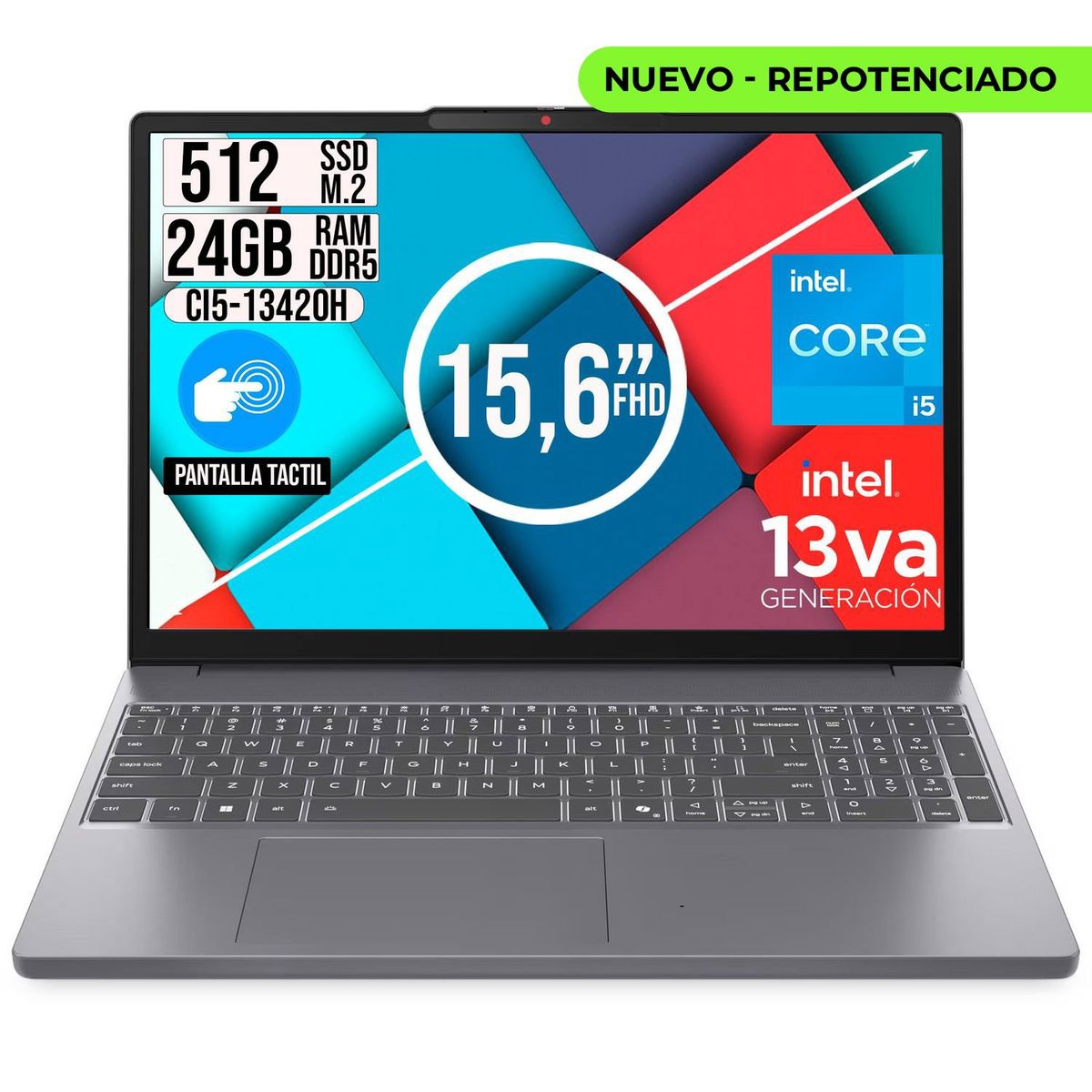 Lenovo - Portatil Lenovo IdeaPad Slim 3 Intel Core I5-13420h Ssd 512gb Ram 24gb 15.3"  Touch